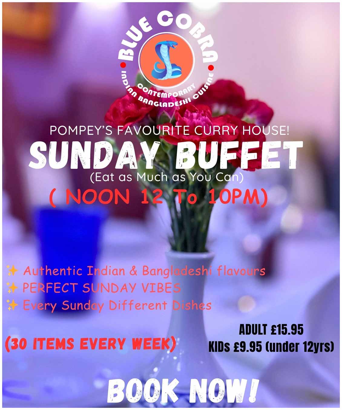 Blue Cobra Portsmouth, Buffet