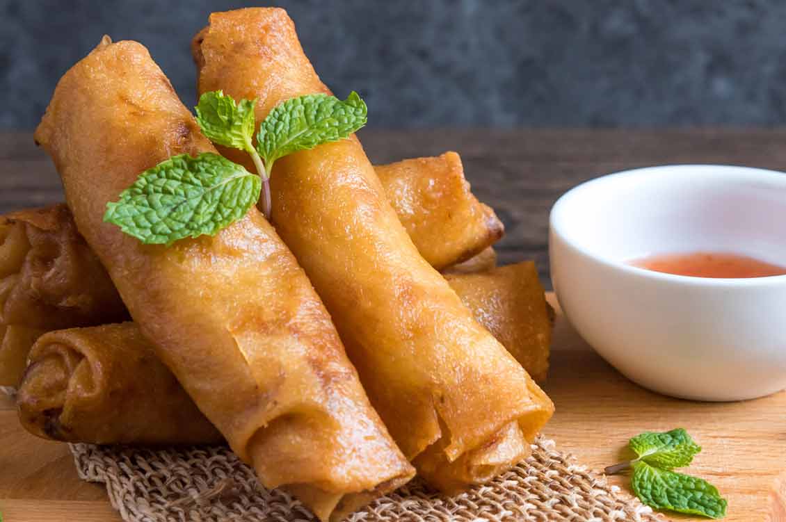 Beijing Wok London, spring rolls